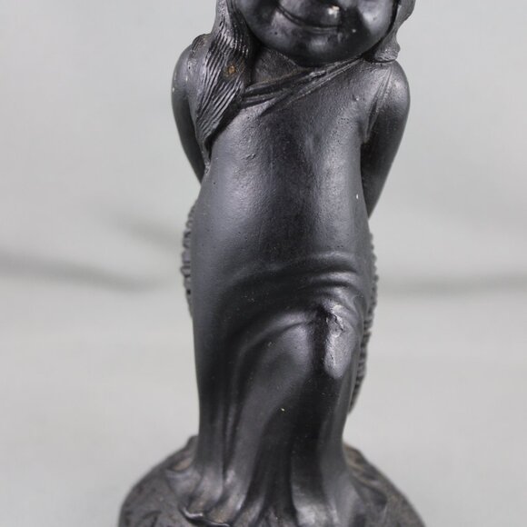 Vintage Tiki Figuirne - Blushing Hula Girl with Lei by Coco Joe - Made with Lava - Picture 3 of 8